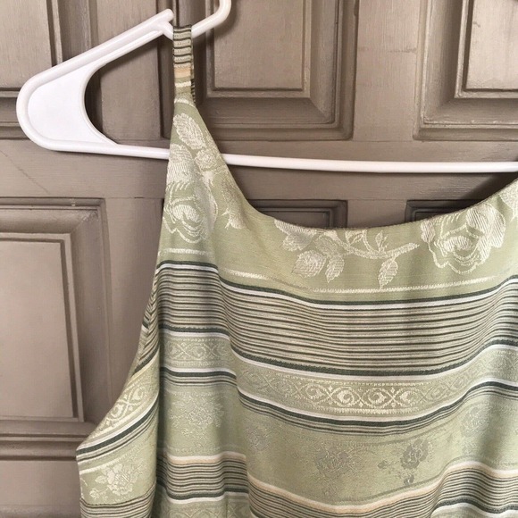 Jodi Michaels Dress Sz13/14 Rayon Poly Straps Fitted Soft Stripes Pre-Owned - Picture 9 of 9